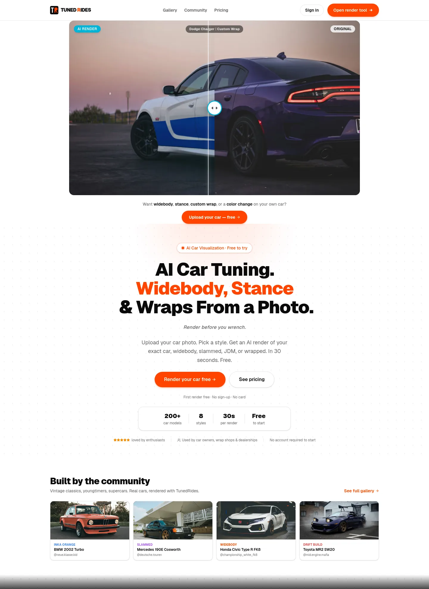 tunedrides.com — a measured funnel