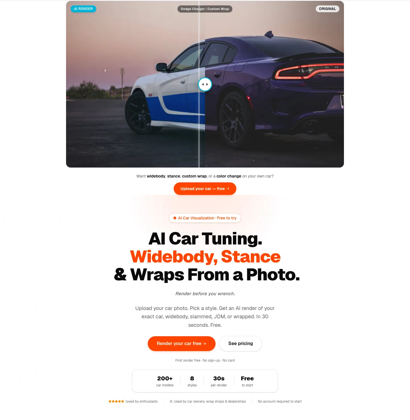 tunedrides.com Hero section