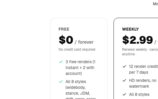 No credit card element from tunedrides.com
