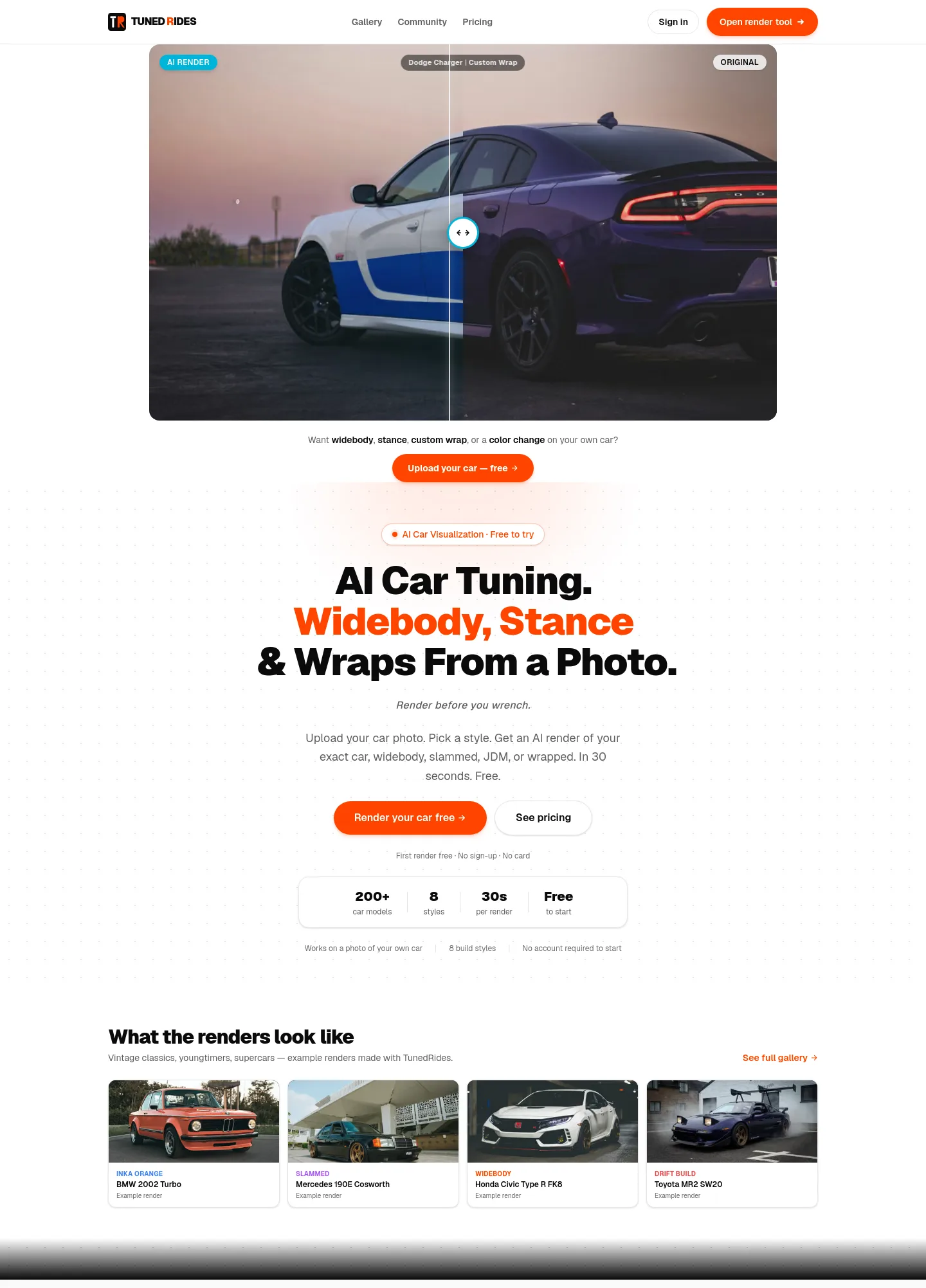 tunedrides.com — a measured funnel
