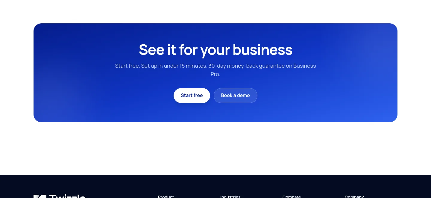 twizzlo.com — a real CTA section