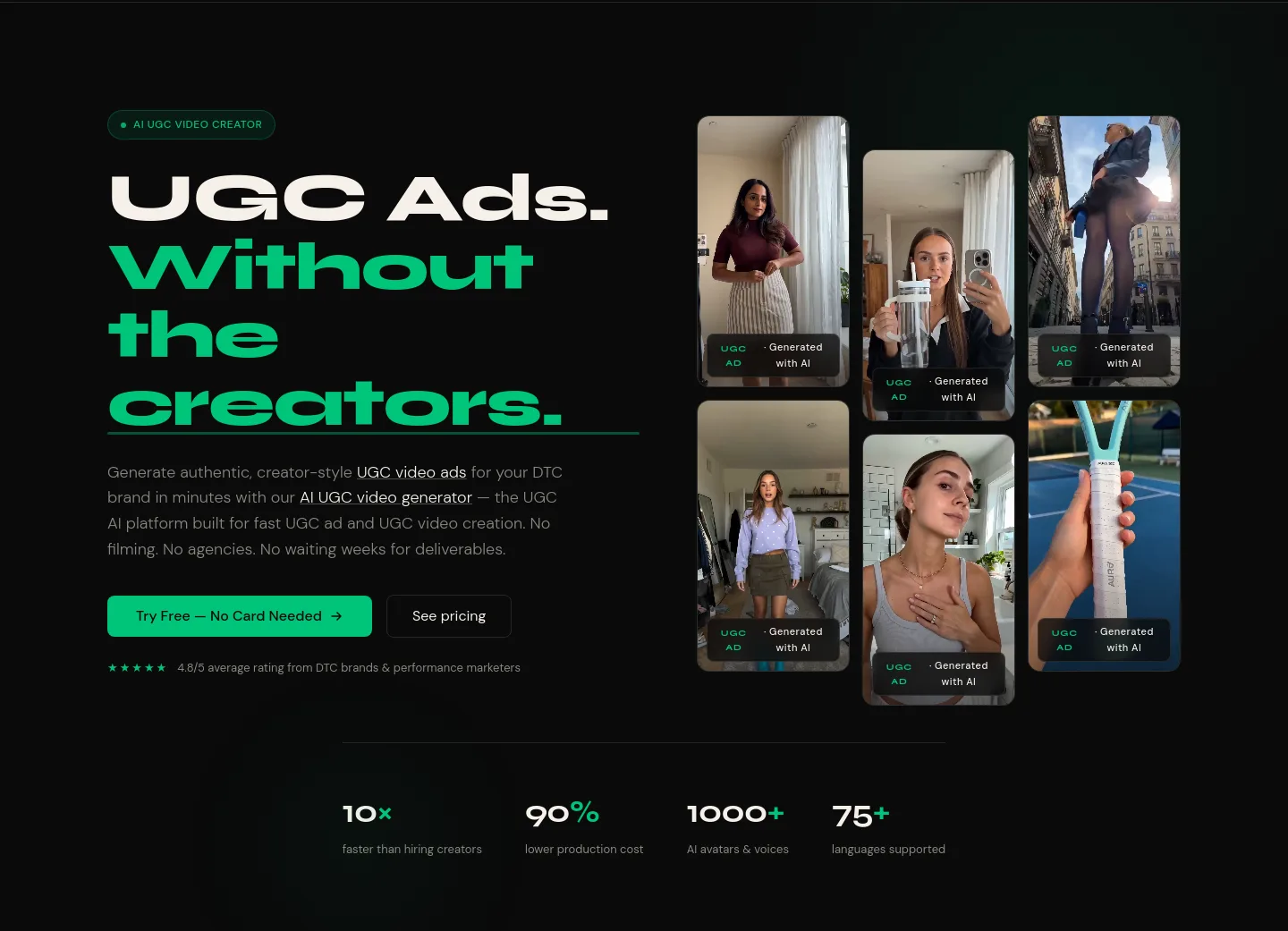 ugcad.ai Hero section