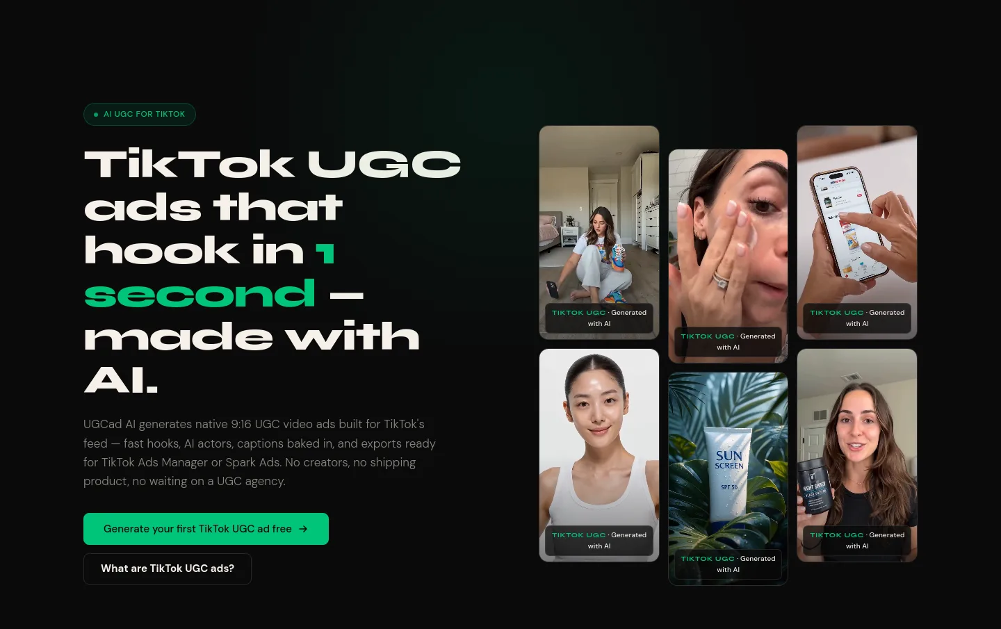 ugcad.ai Hero section