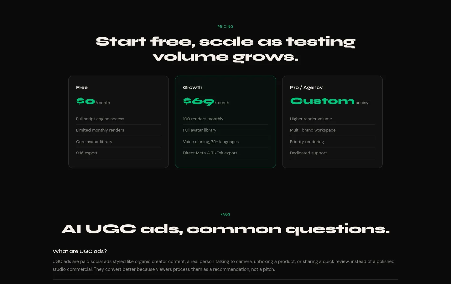 ugcad.ai — Pricing