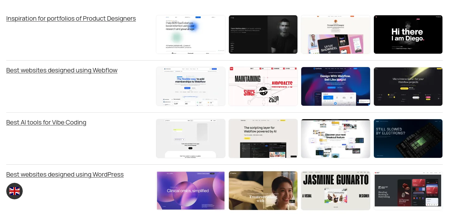 uiuxshowcase.com — a real Features section