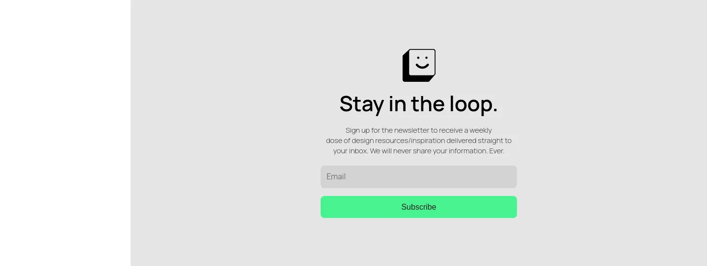 uiuxshowcase.com — a real Email Capture section