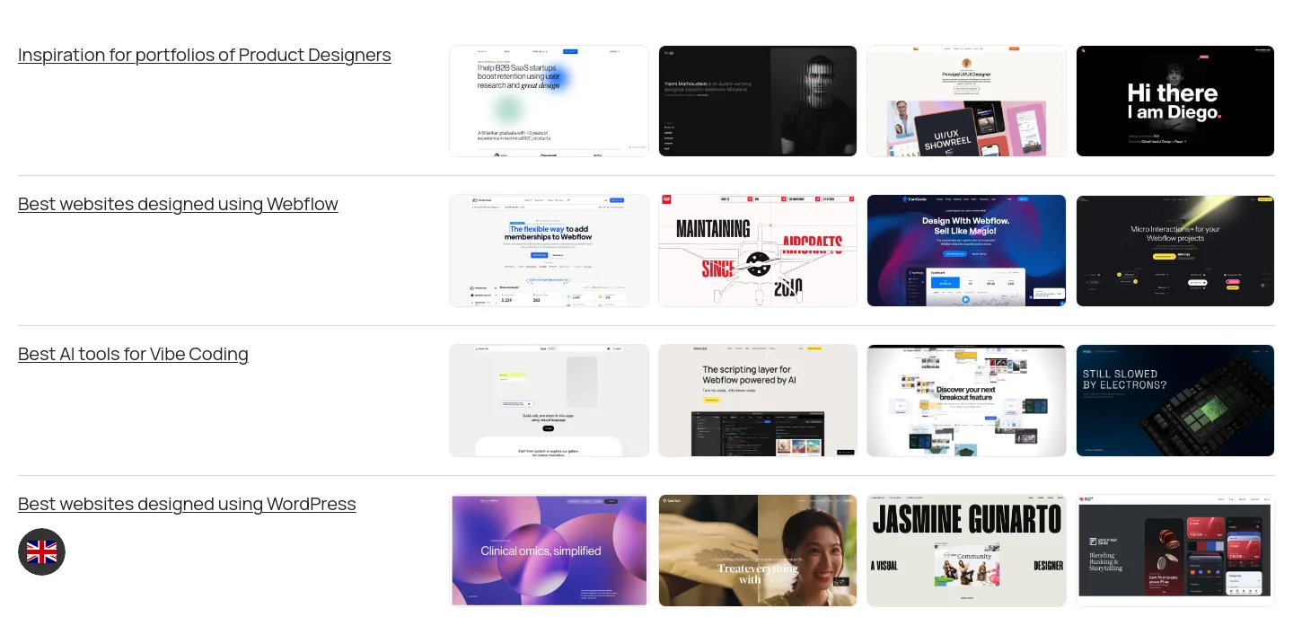 uiuxshowcase.com — Features
