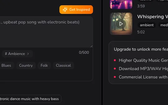 Rating element from unimusic.ai
