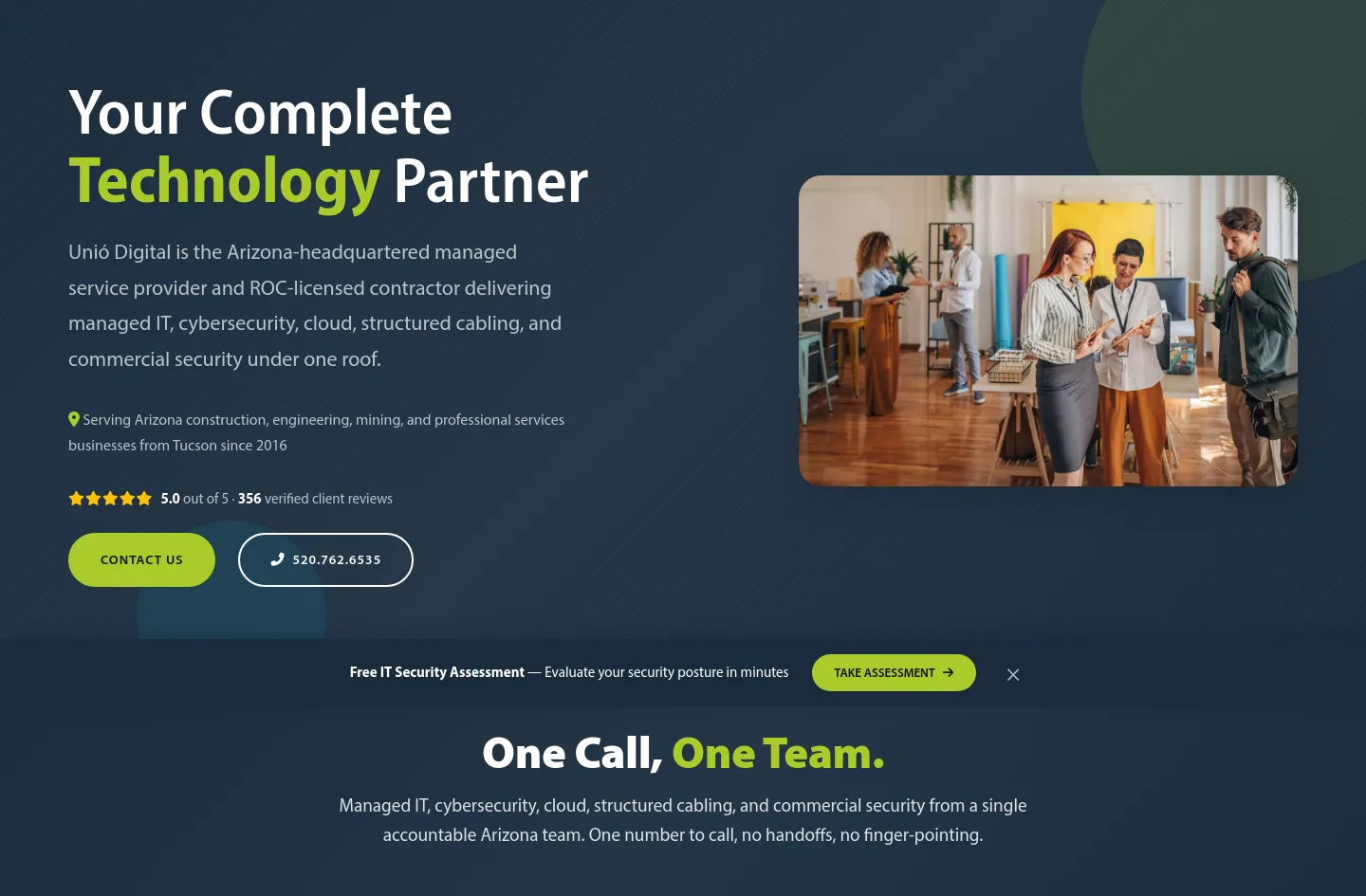 unio.digital Hero section