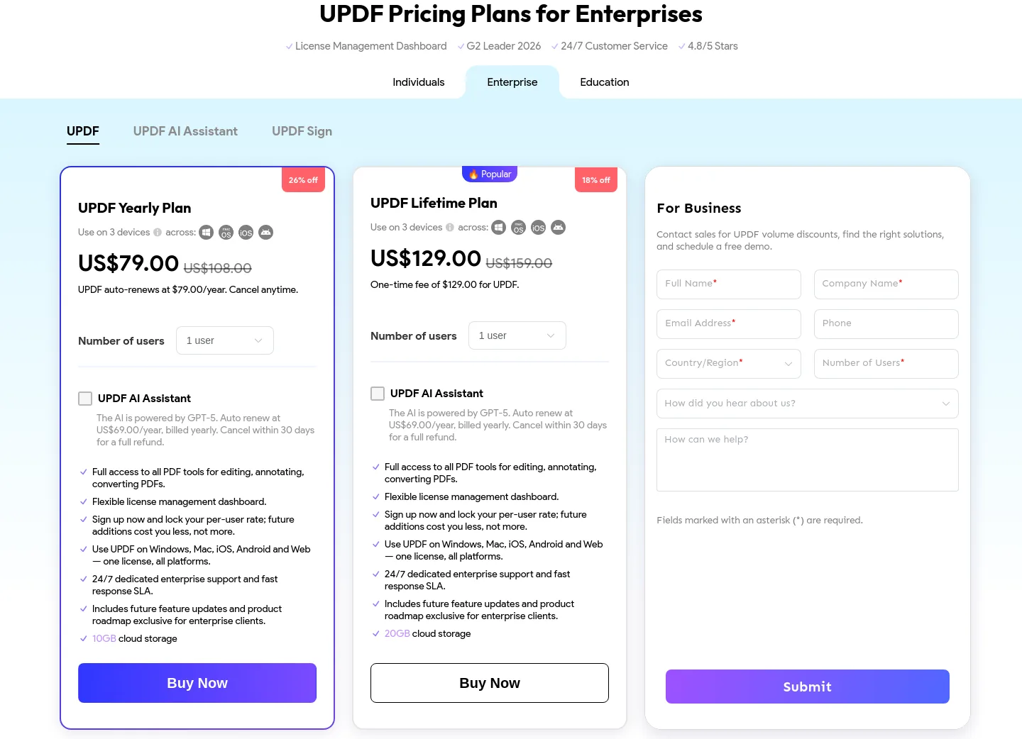 updf.com Hero section