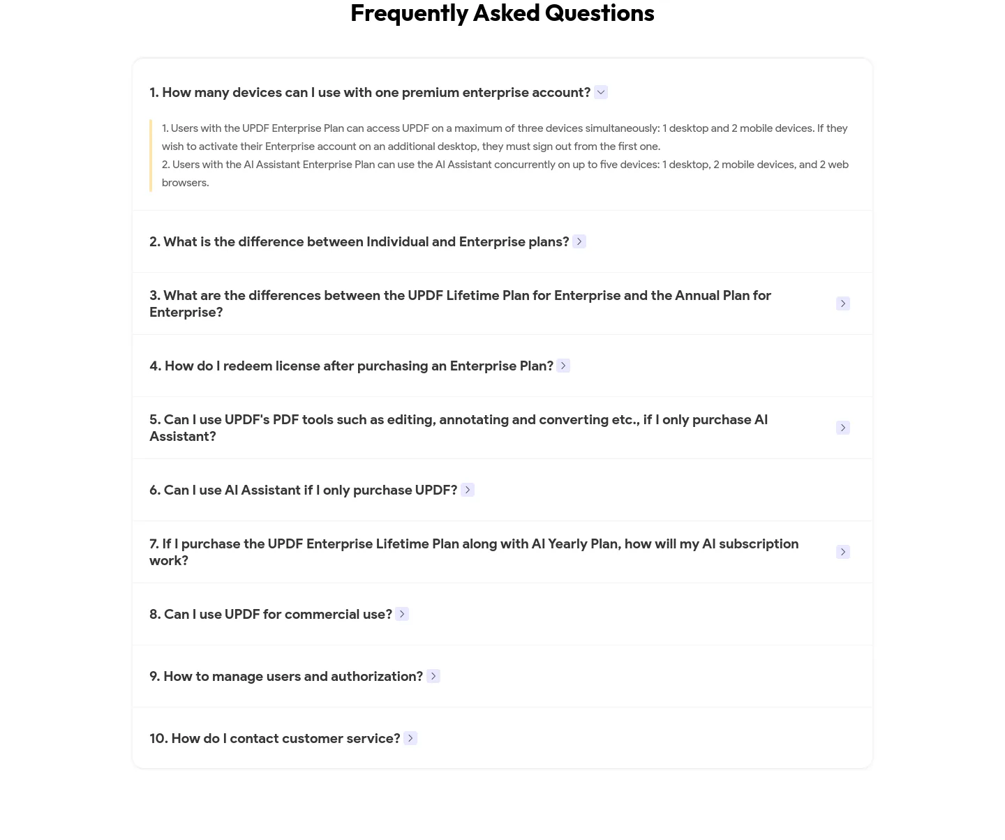 updf.com FAQ section