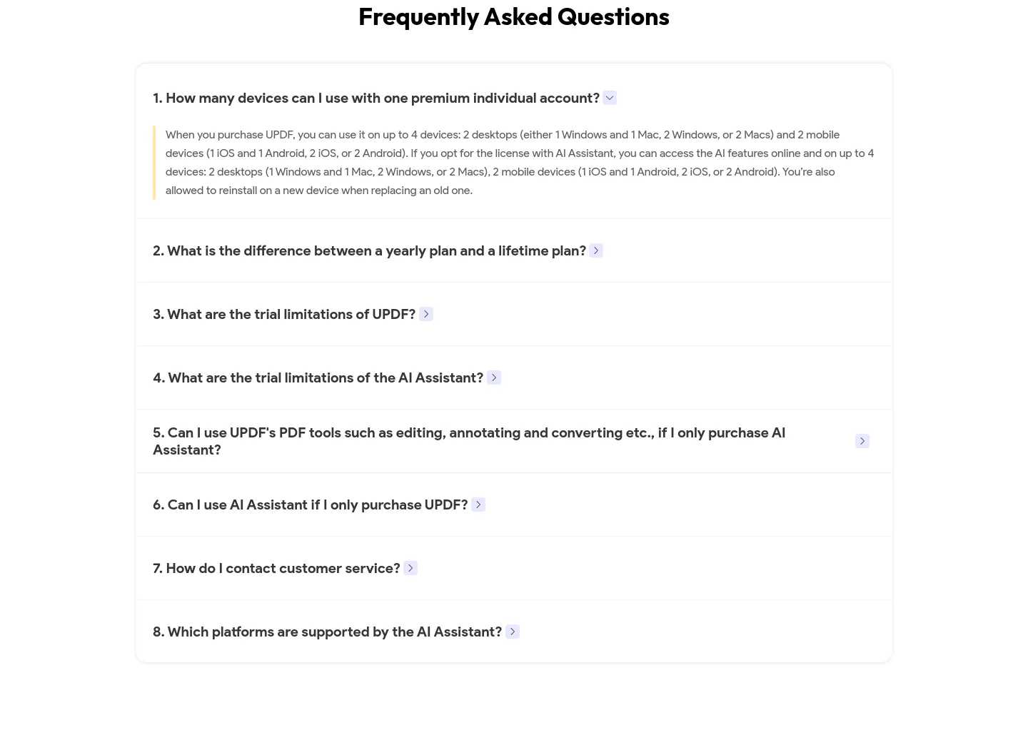 updf.com FAQ section