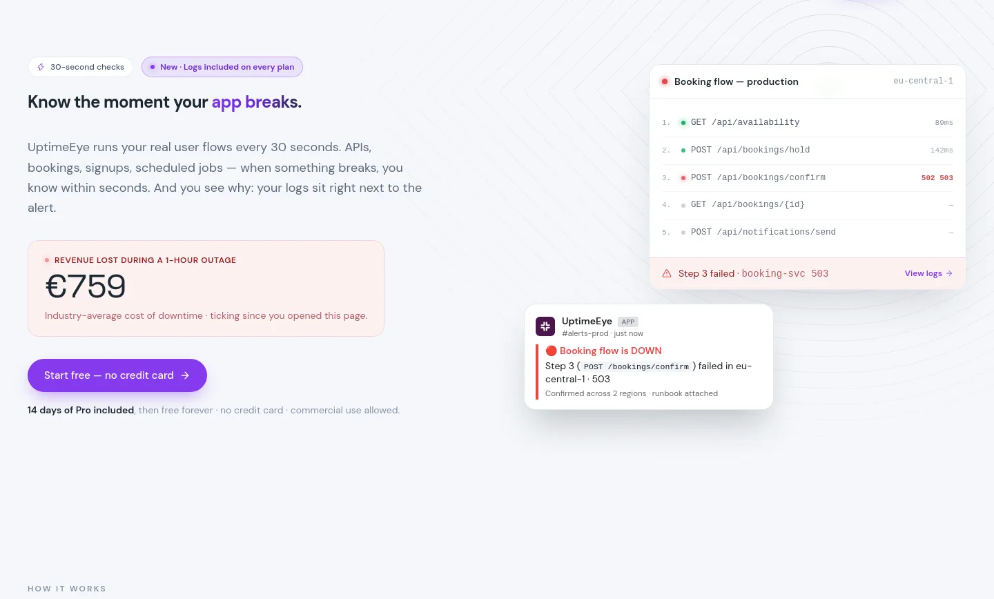 uptimeeye.com — Hero