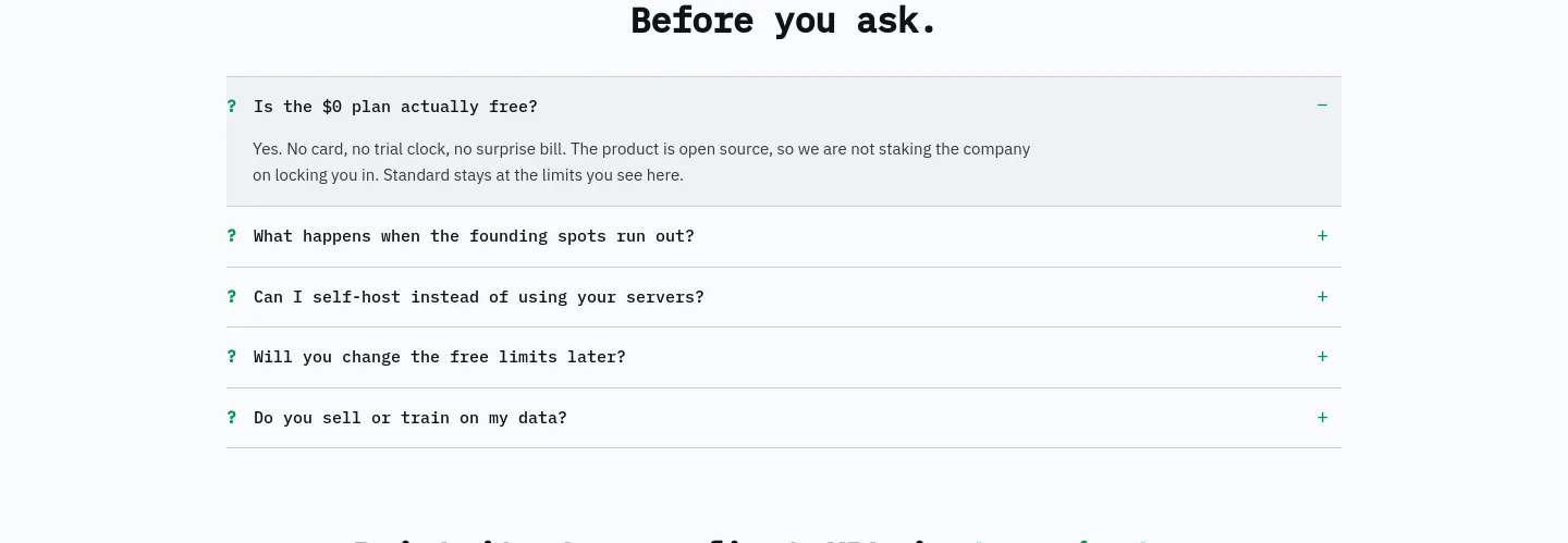 uptimepage.dev — FAQ