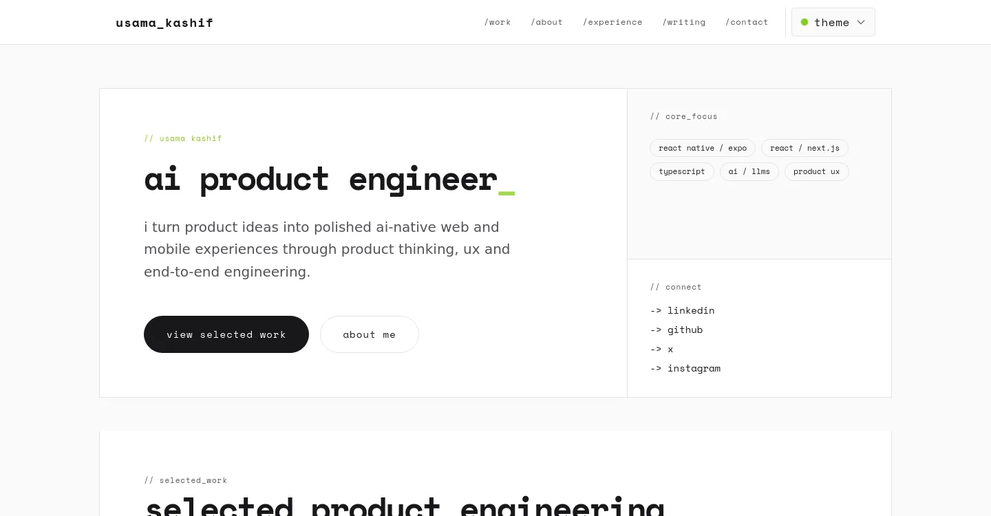 usamakashif.me — a measured funnel