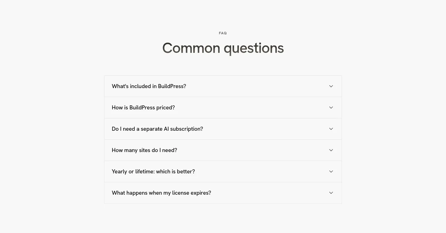 usebuildpress.com — FAQ