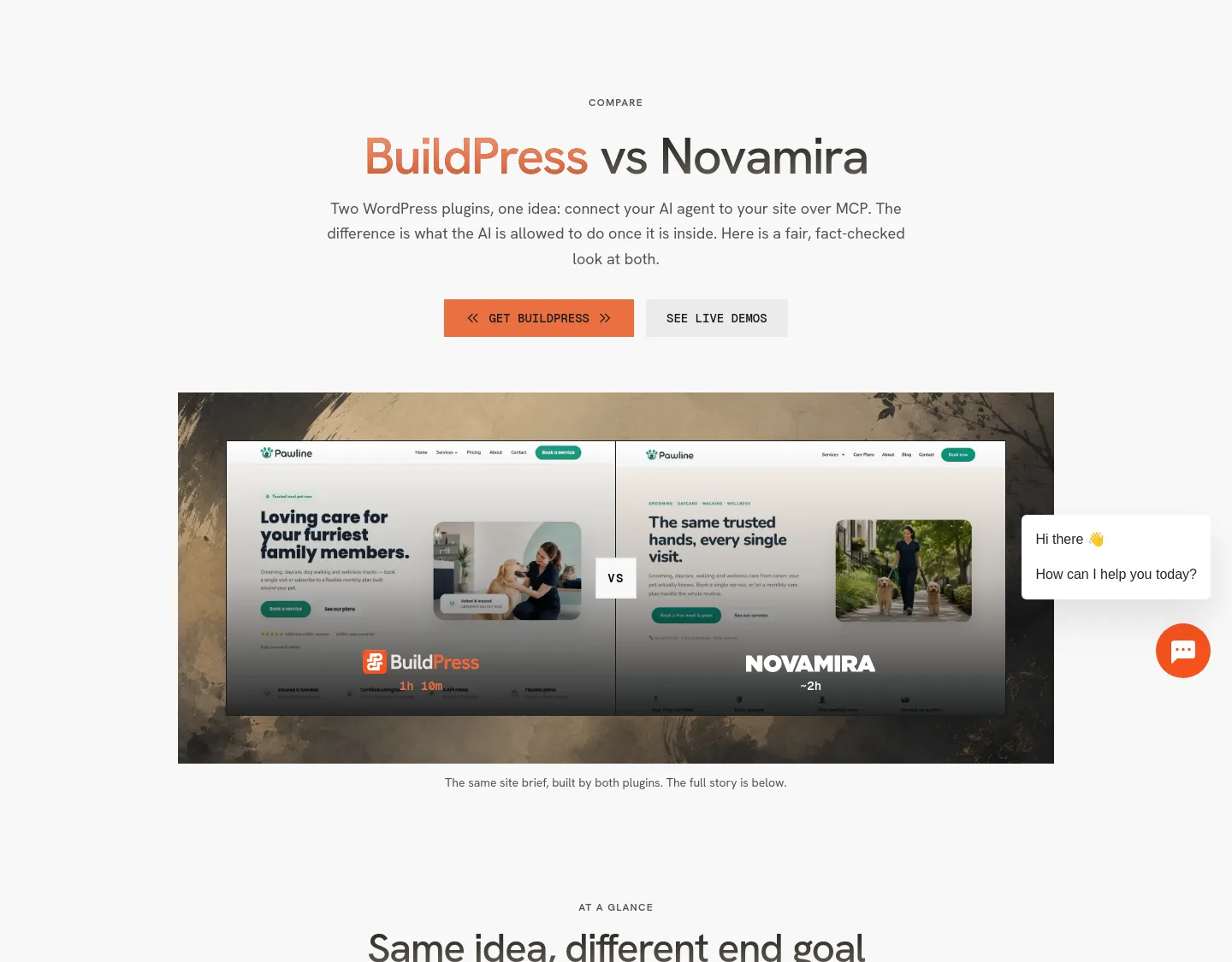 usebuildpress.com — a real Hero section