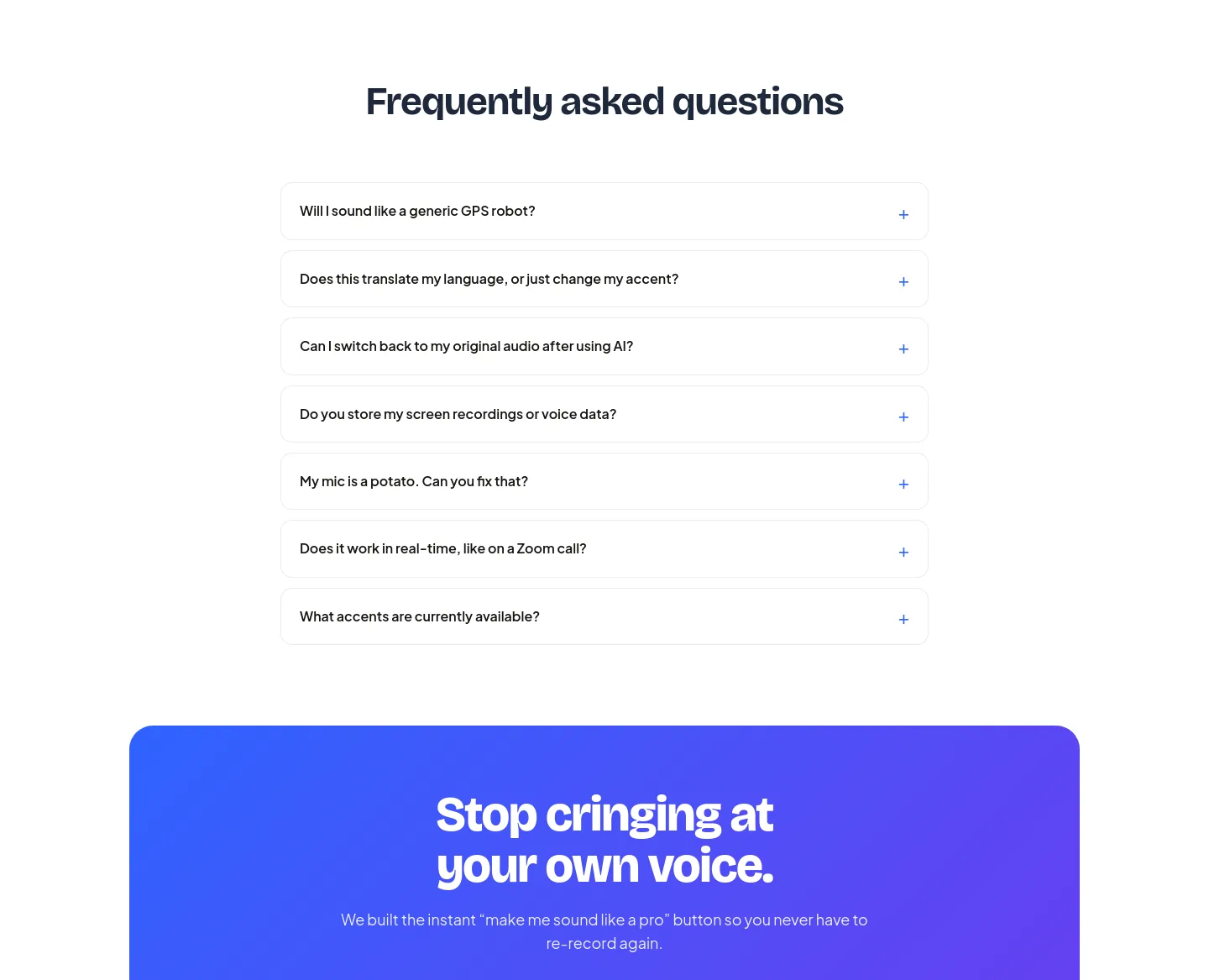 usecadence.co — a real FAQ section