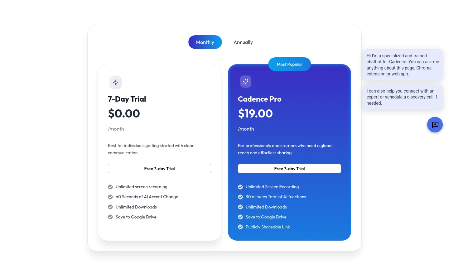usecadence.co — Pricing