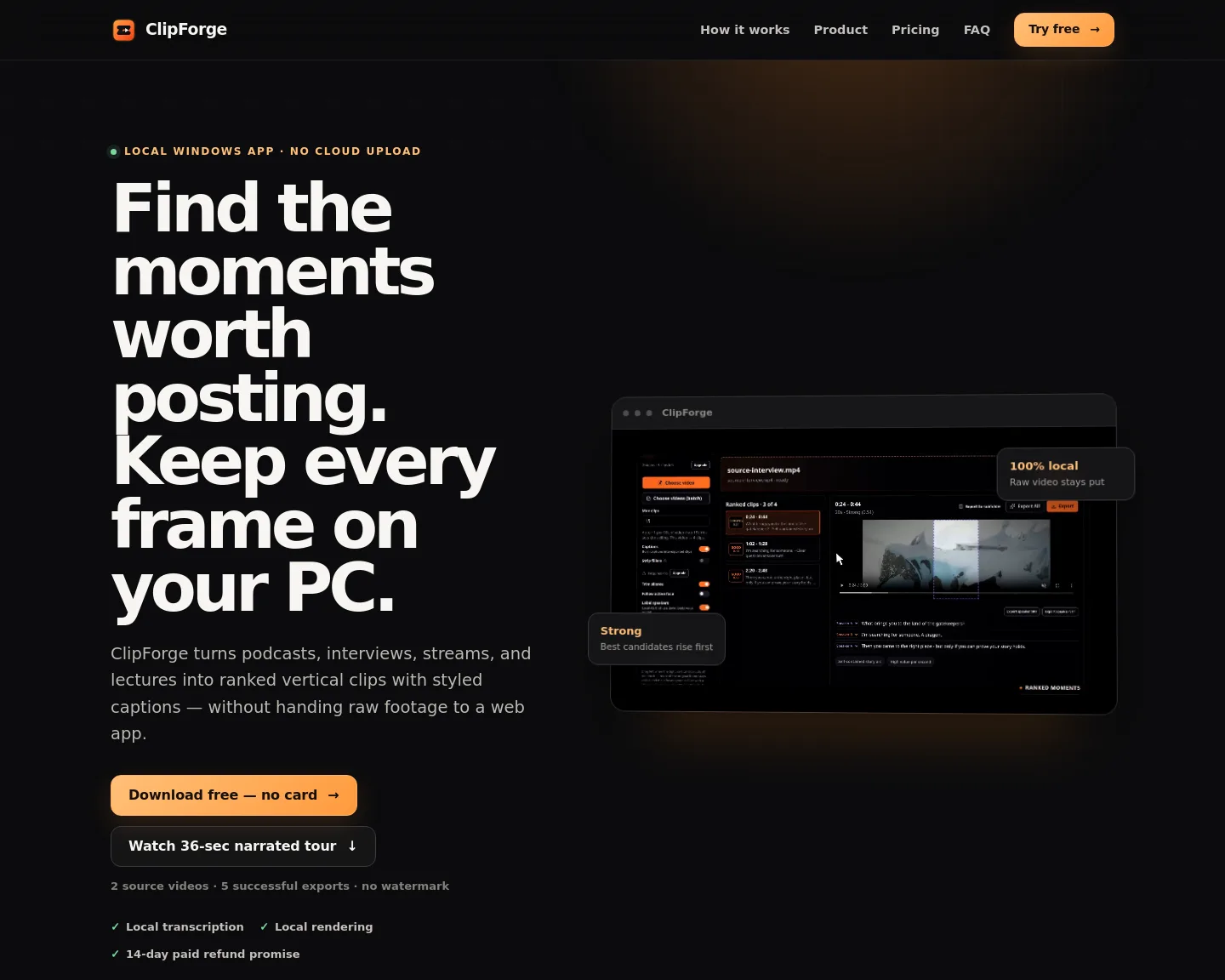 useclipforge.app — The Pricing Page