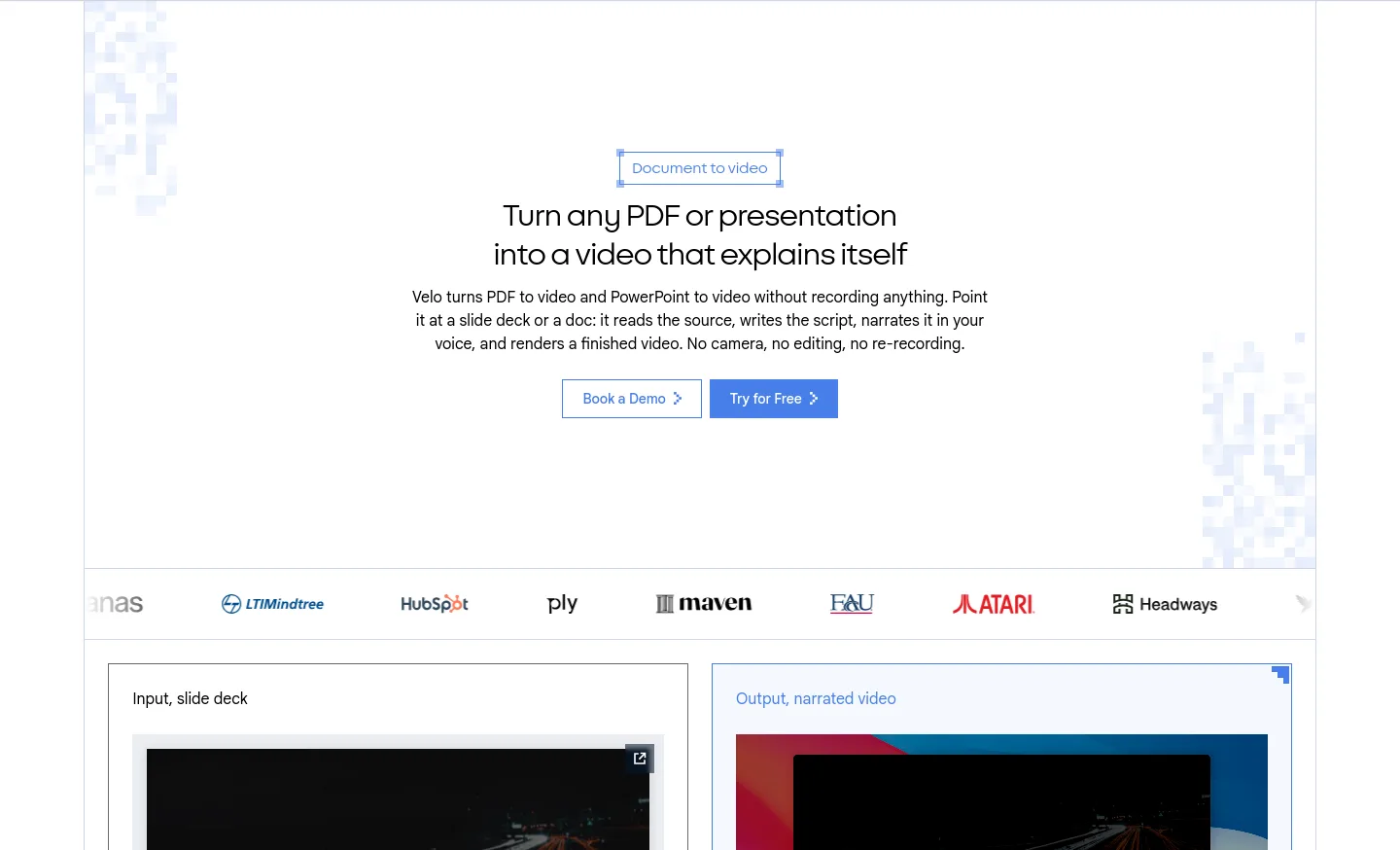 usevelo.ai Hero section