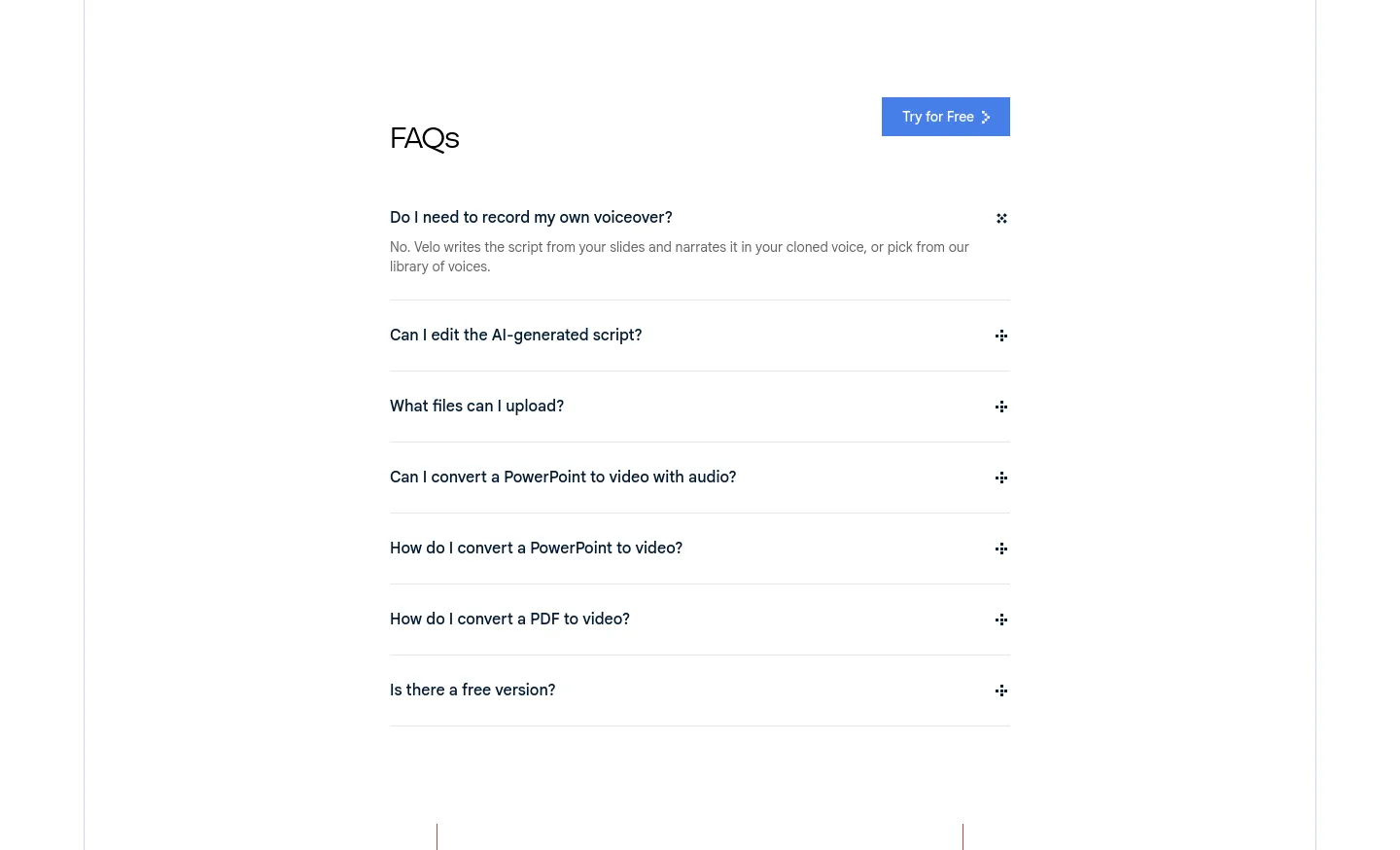 usevelo.ai FAQ section