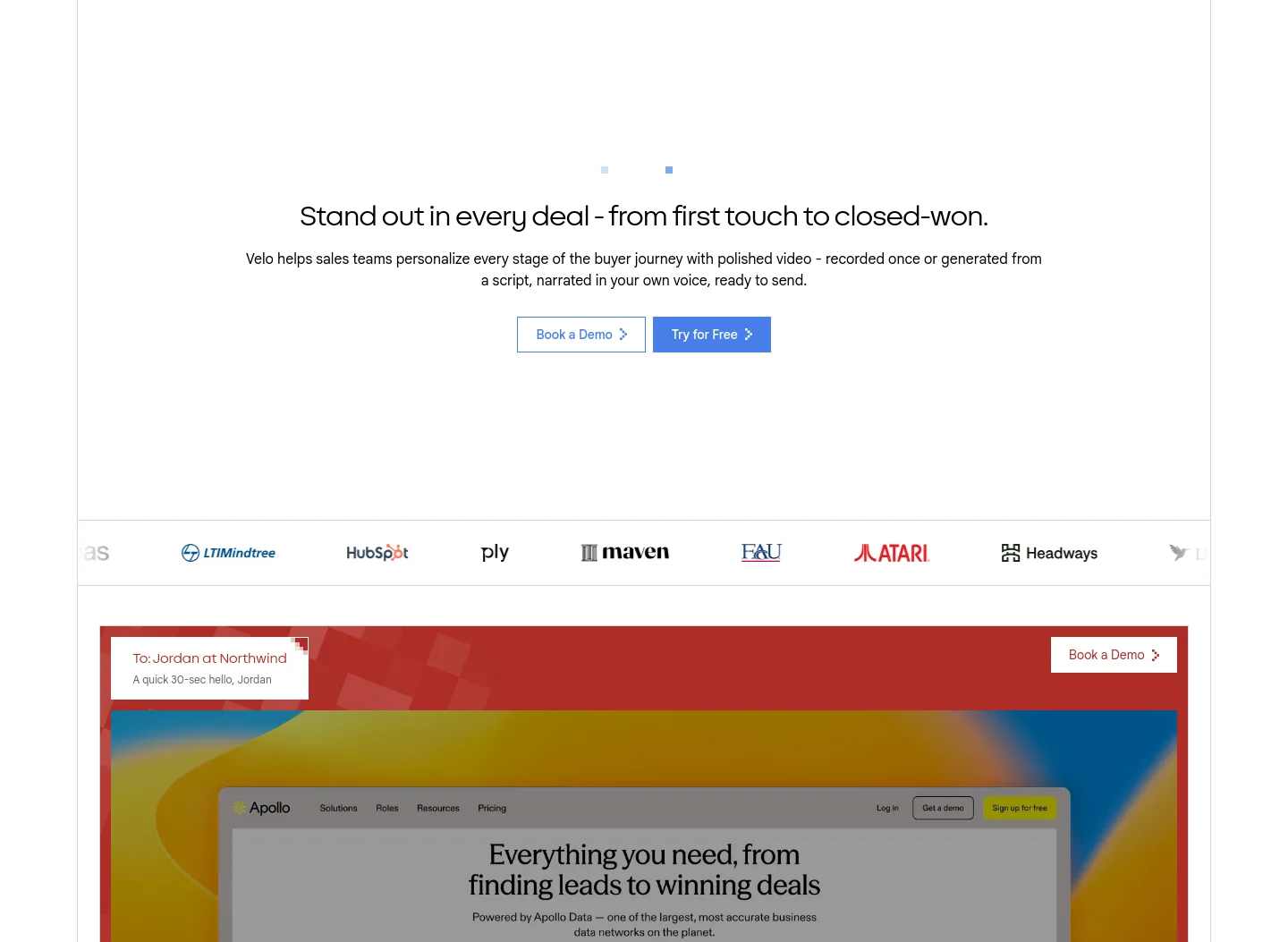 usevelo.ai Hero section