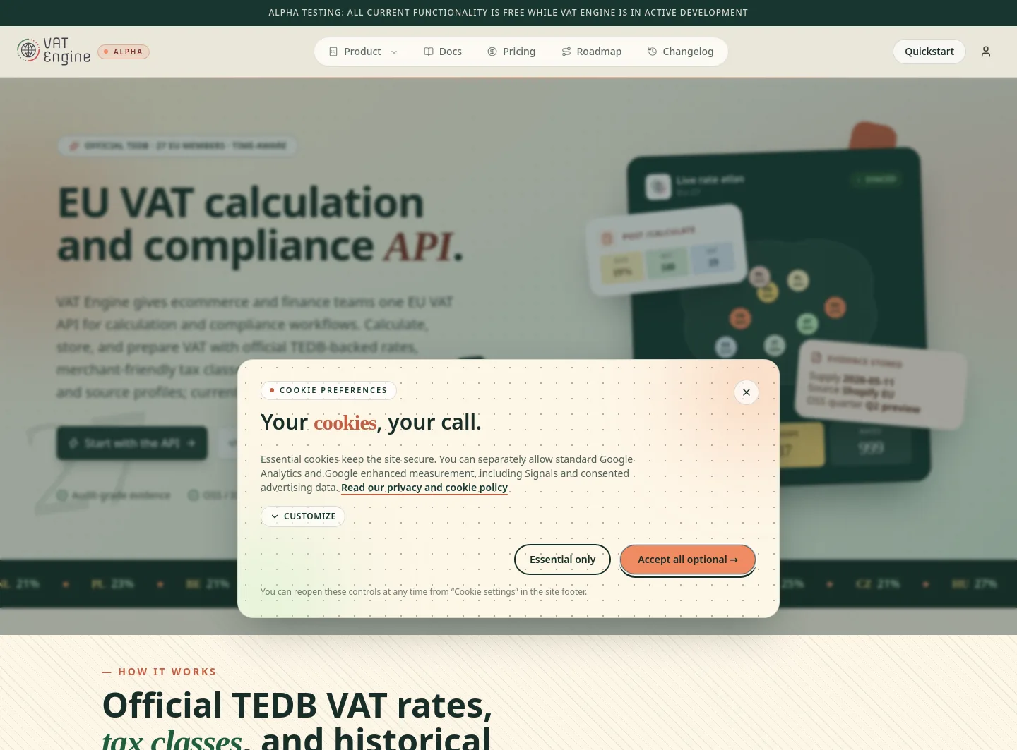 vat-engine.app — a measured funnel