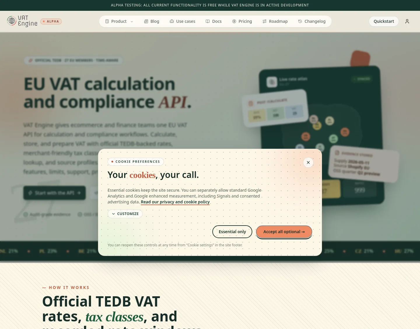 vat-engine.app — a measured funnel