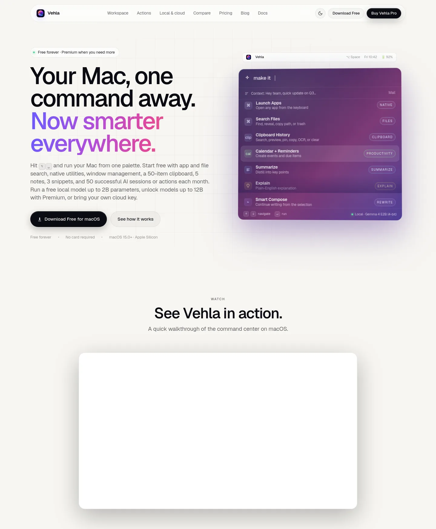 vehla.app — Hero