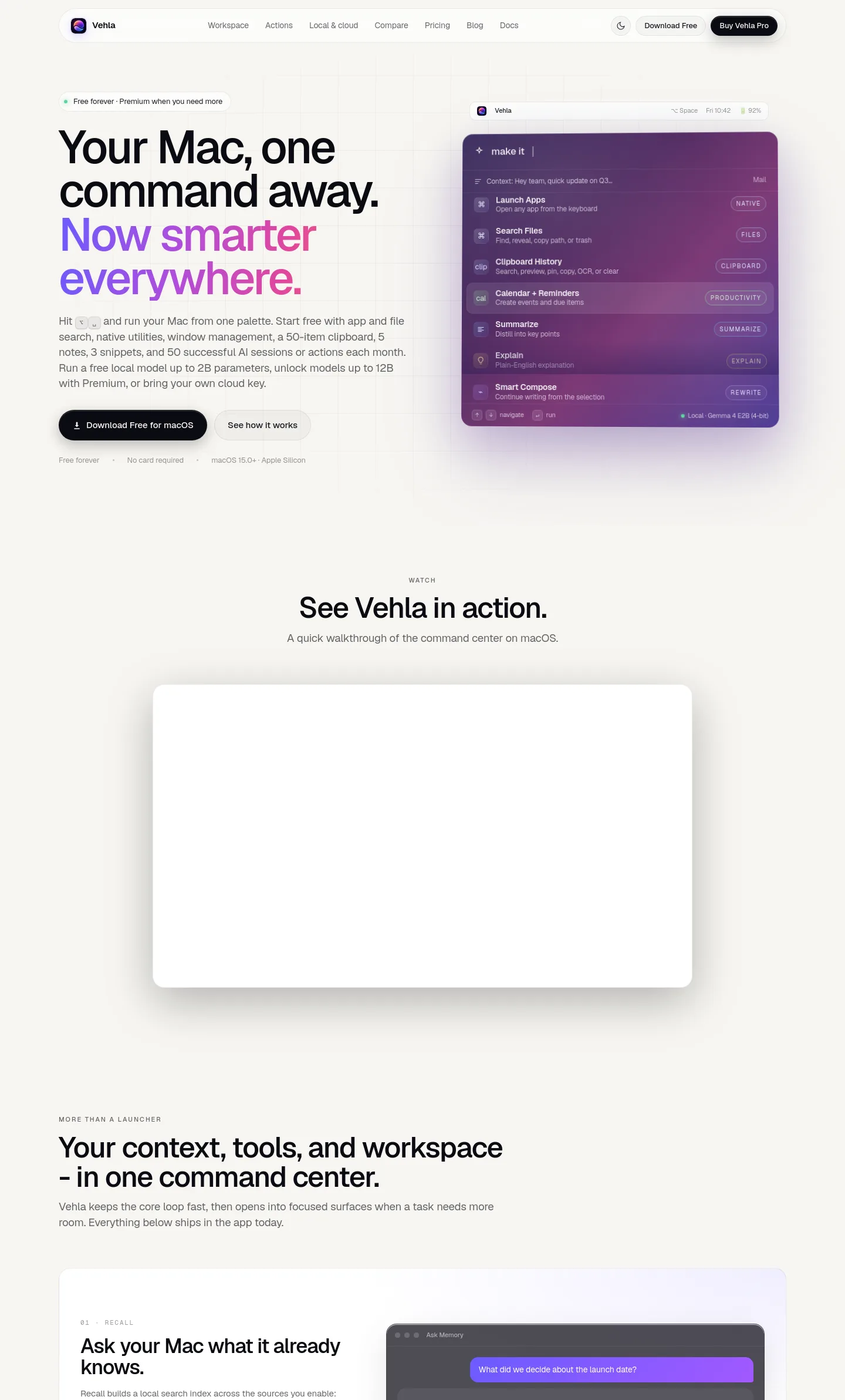 vehla.app — a measured funnel