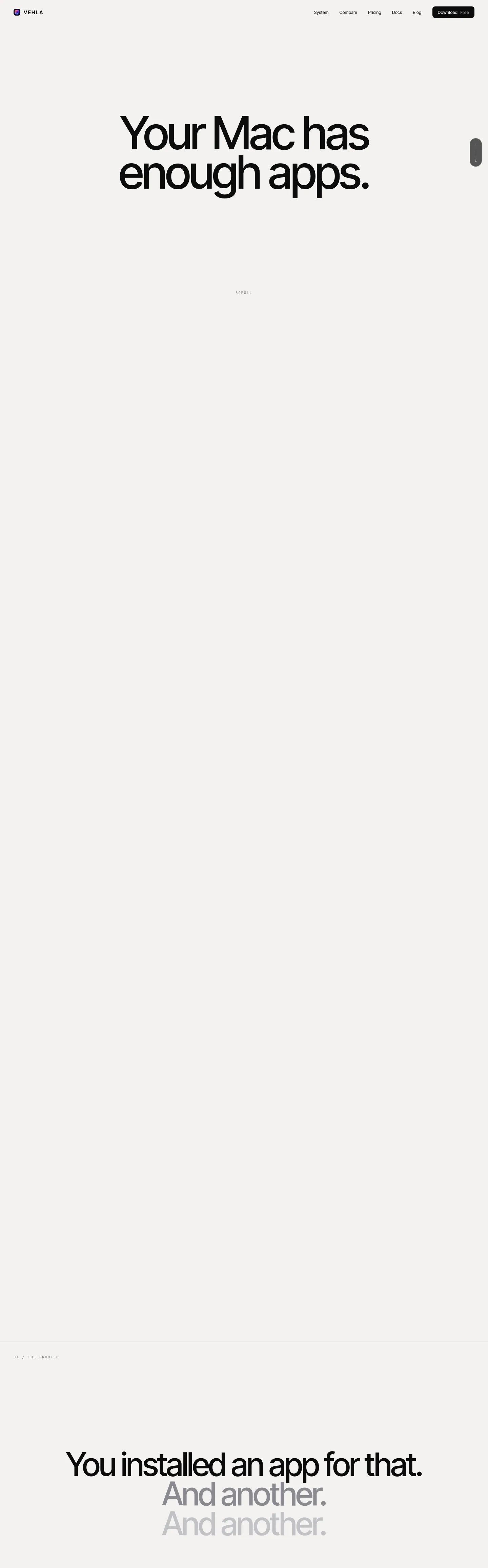 vehla.app — a measured funnel
