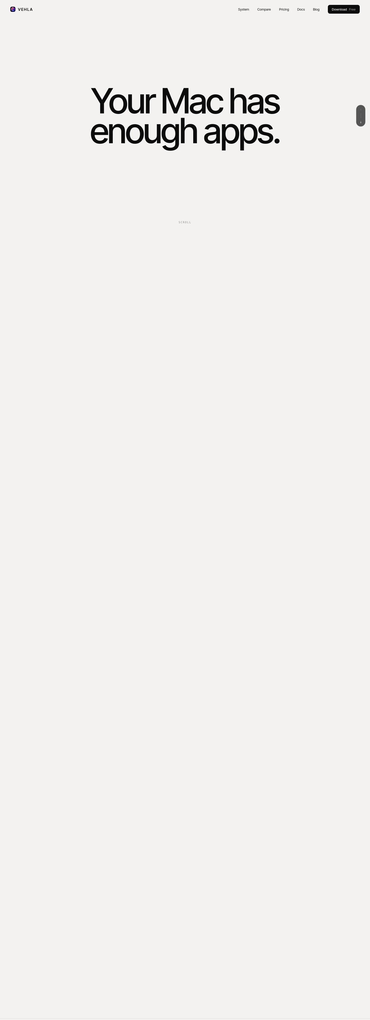 vehla.app — a real Hero section