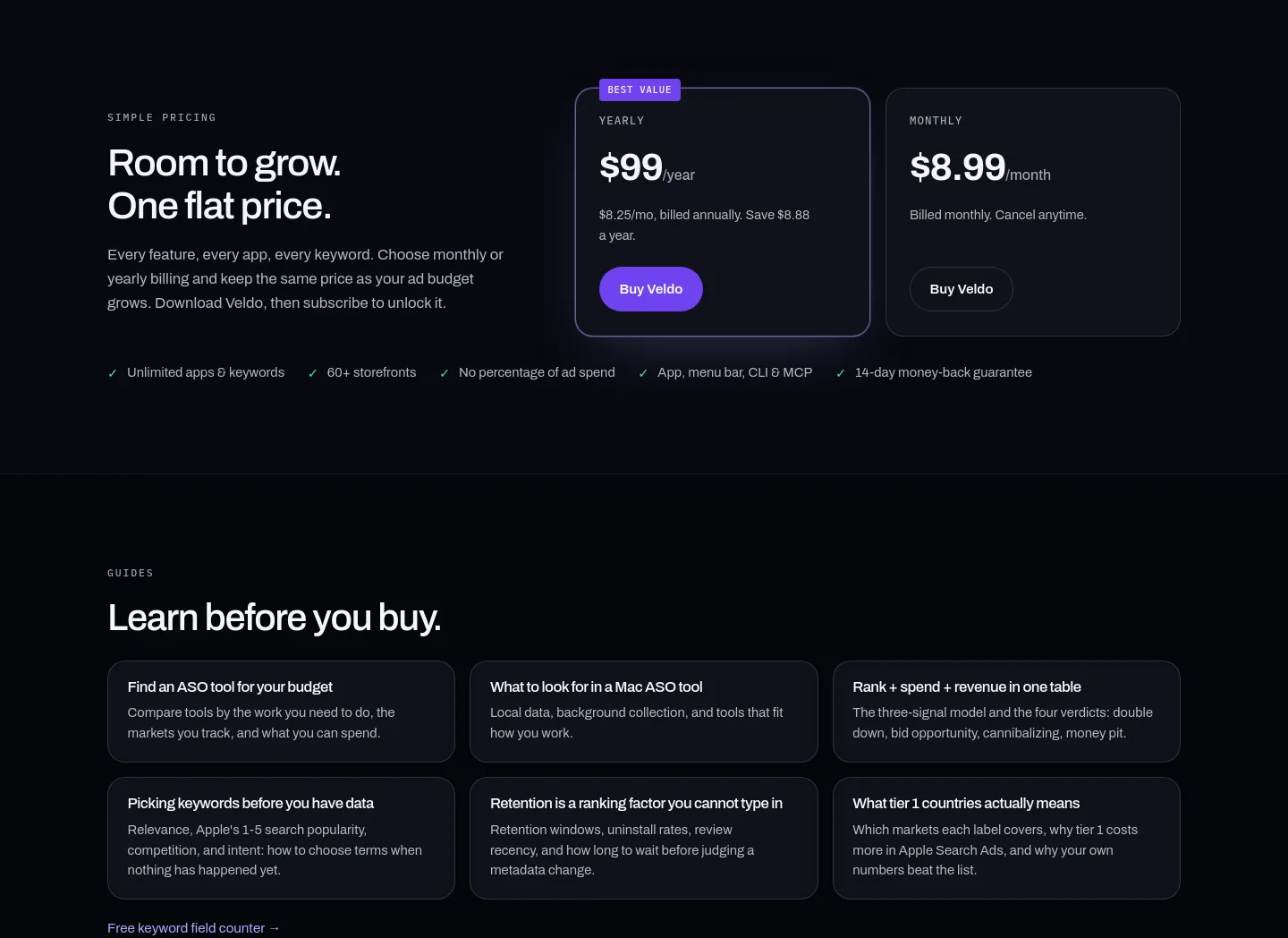 veldo.app — Pricing