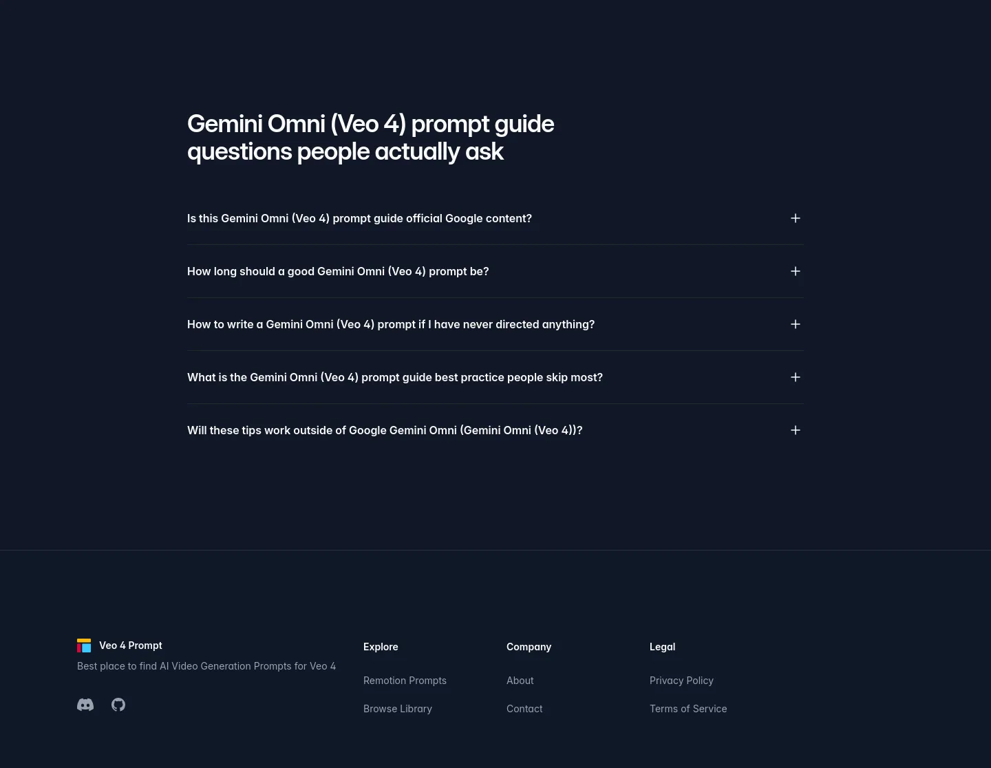 veo4prompt.com — a real FAQ section