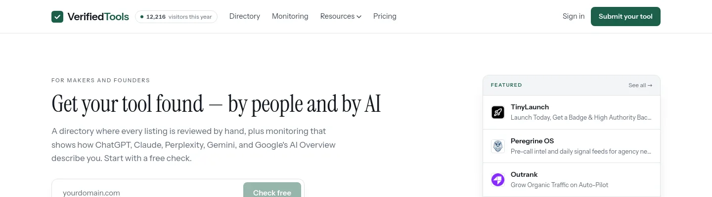 verifiedtools.info — a measured funnel