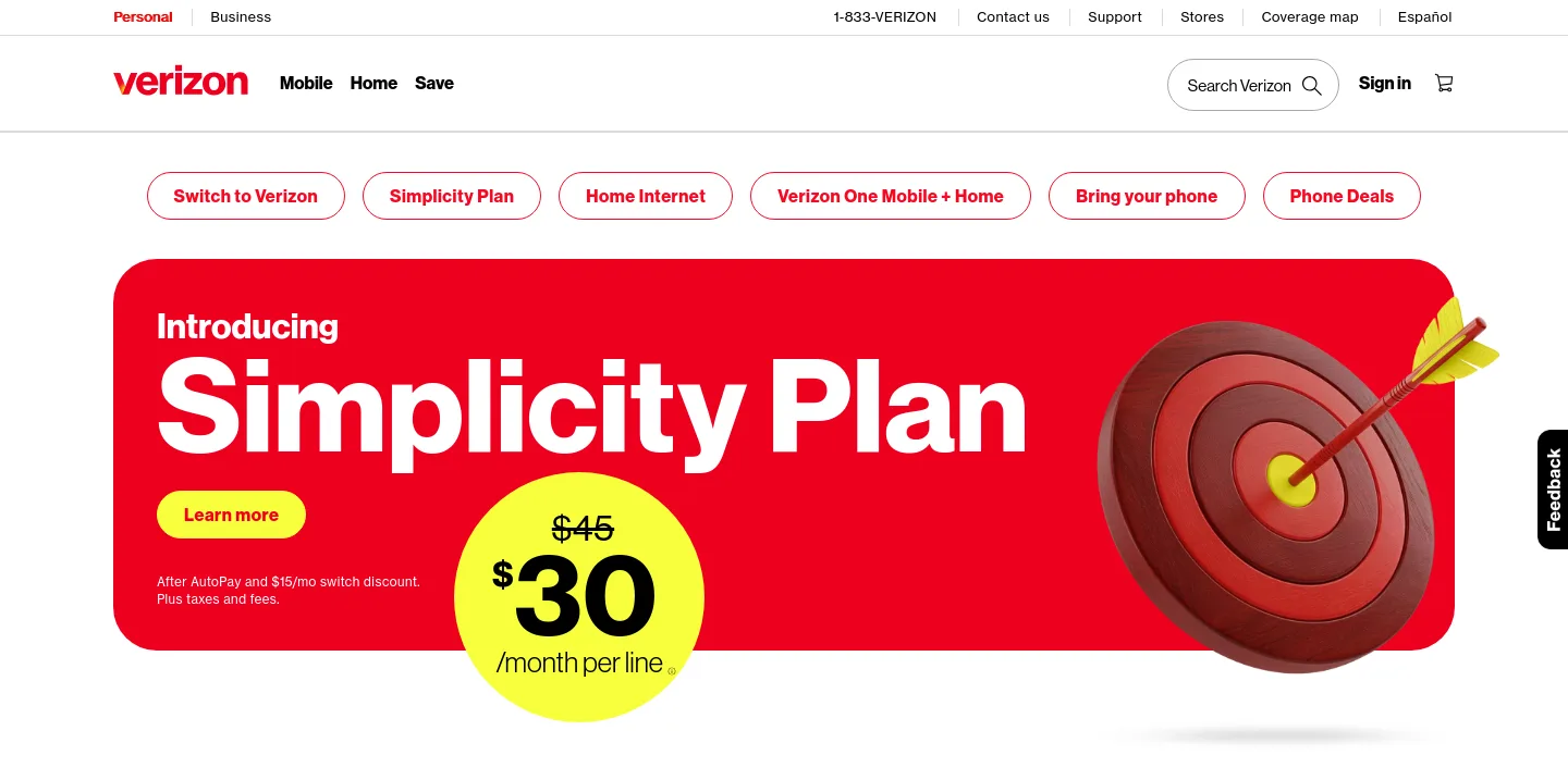 verizon.com — a measured funnel