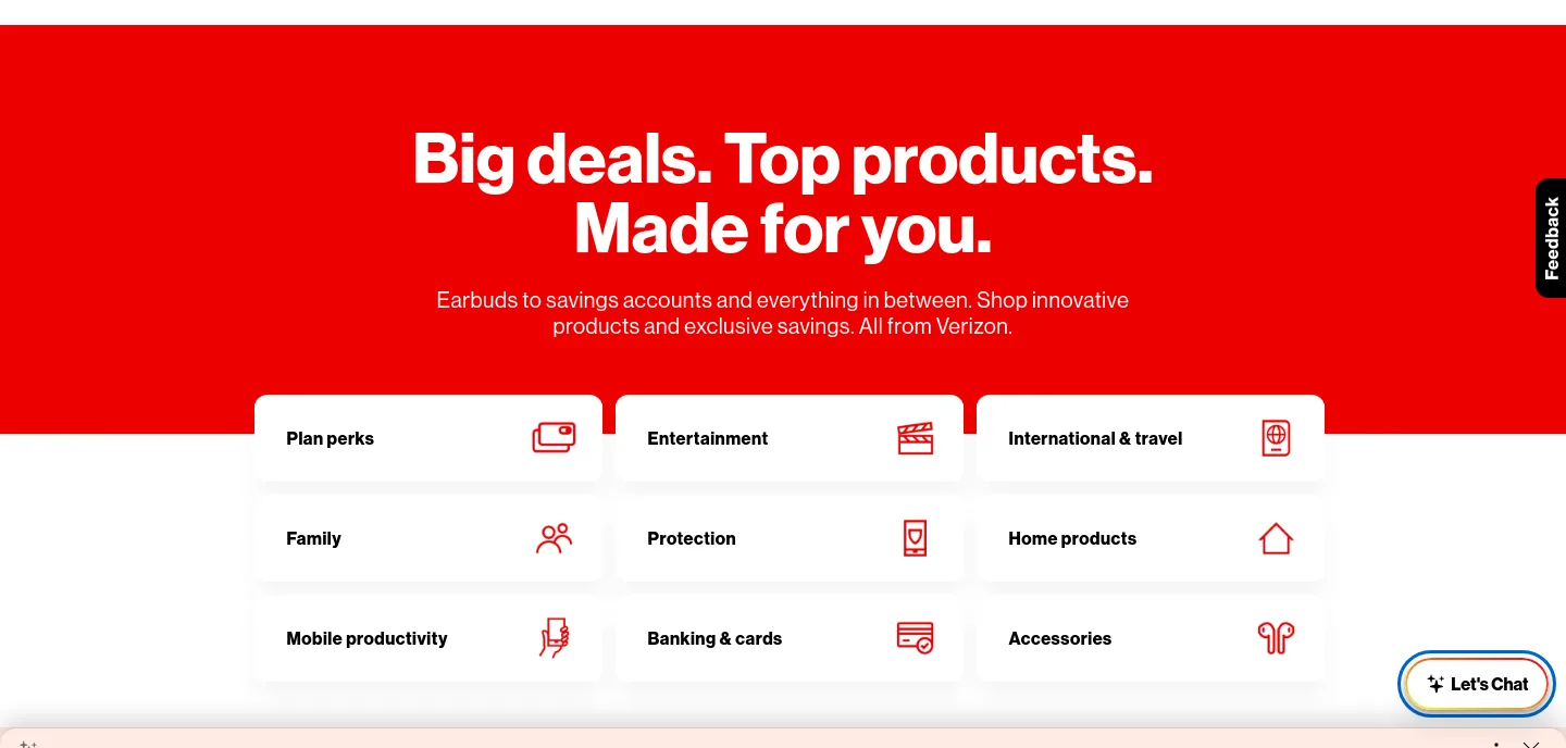 verizon.com Hero section