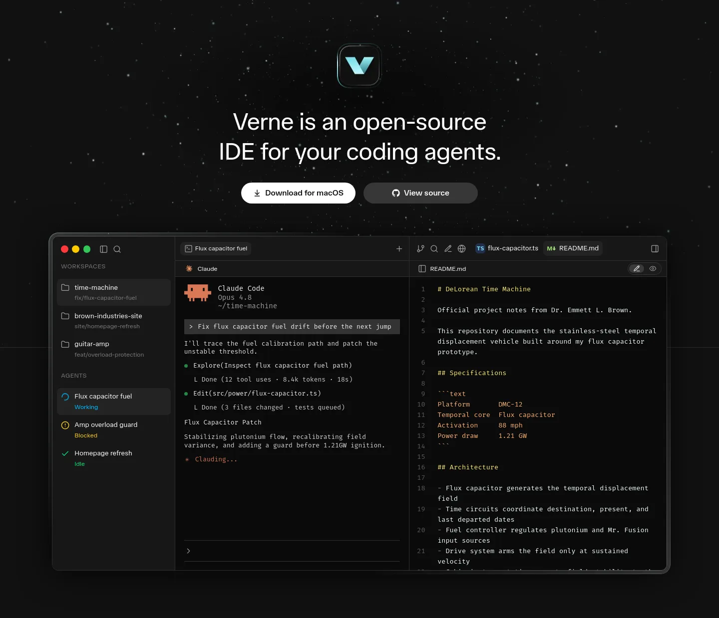verne.build Hero section