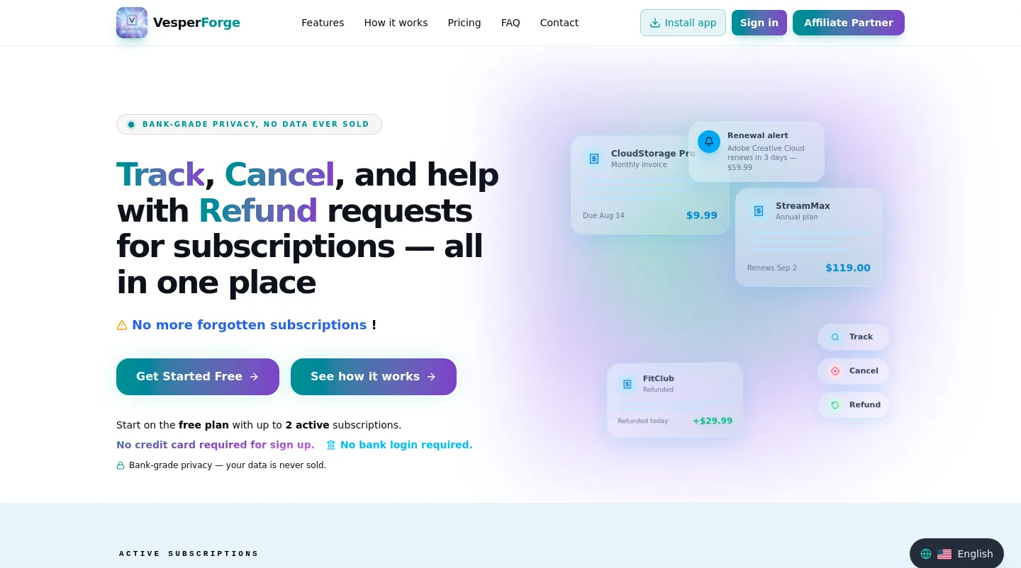 vesperforge.app — a measured funnel