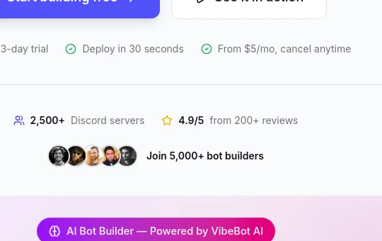 Rating element from vibebot.gg