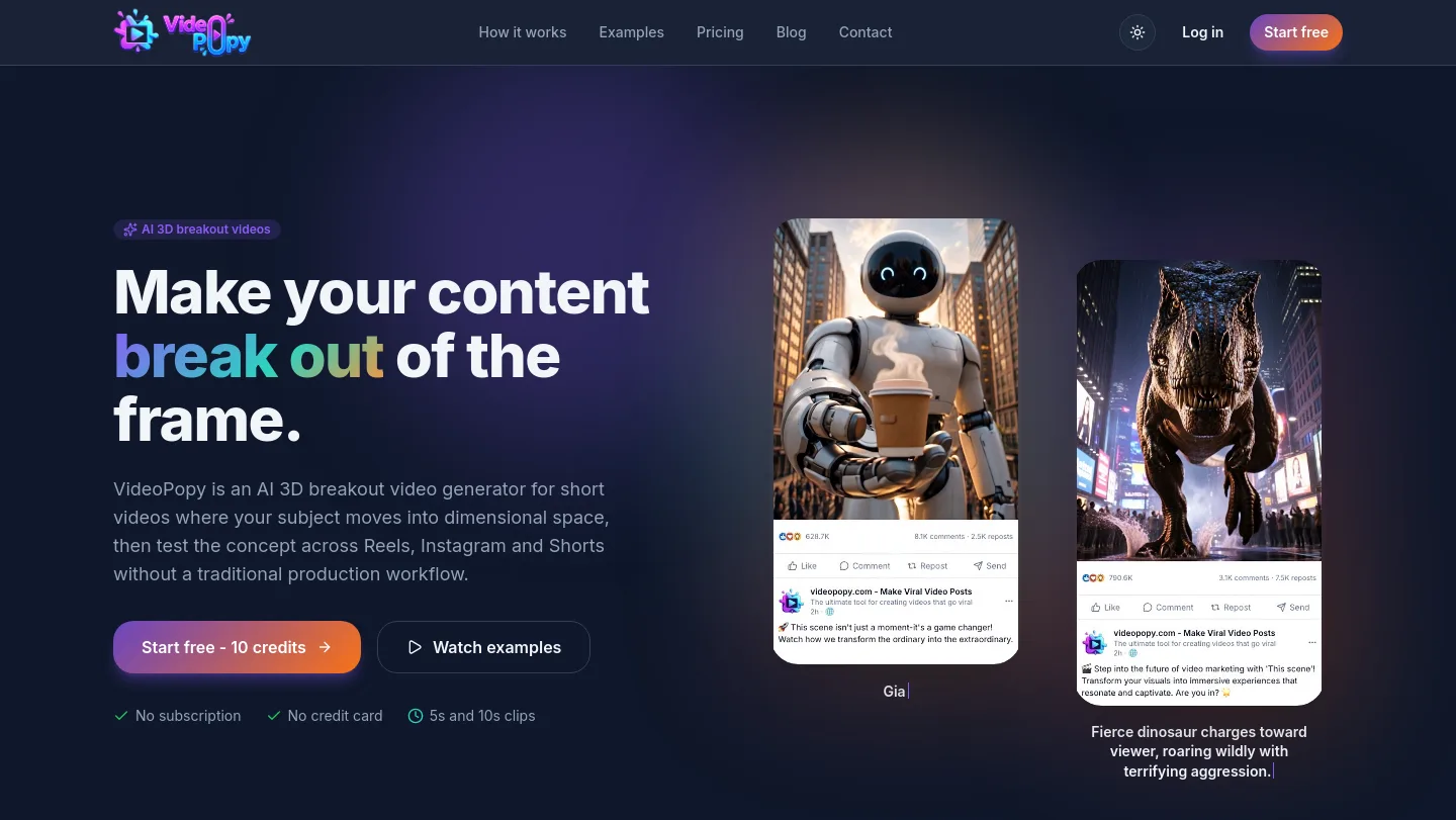 videopopy.com — a measured funnel