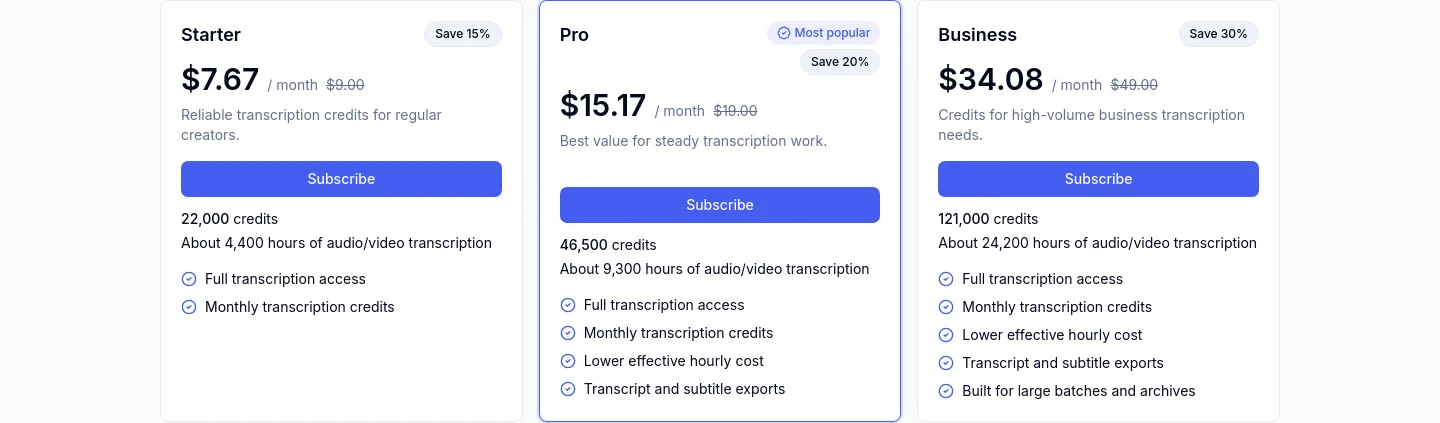 videototext.dev Hero section