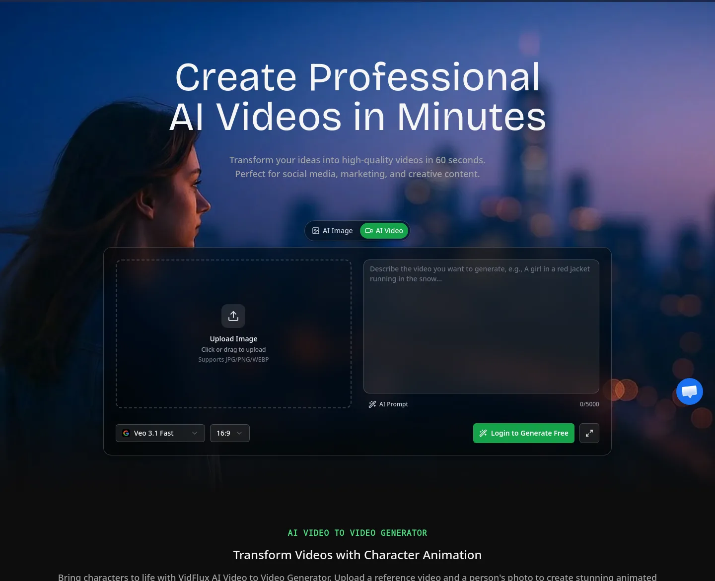 vidflux.ai Hero section