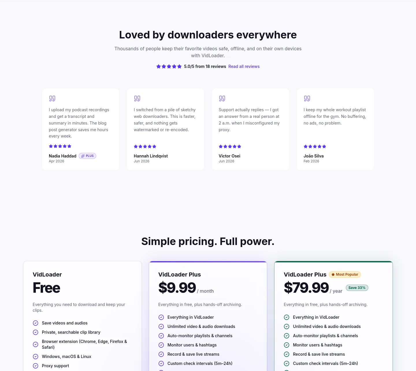 vidloader.com — a real Logo Wall section