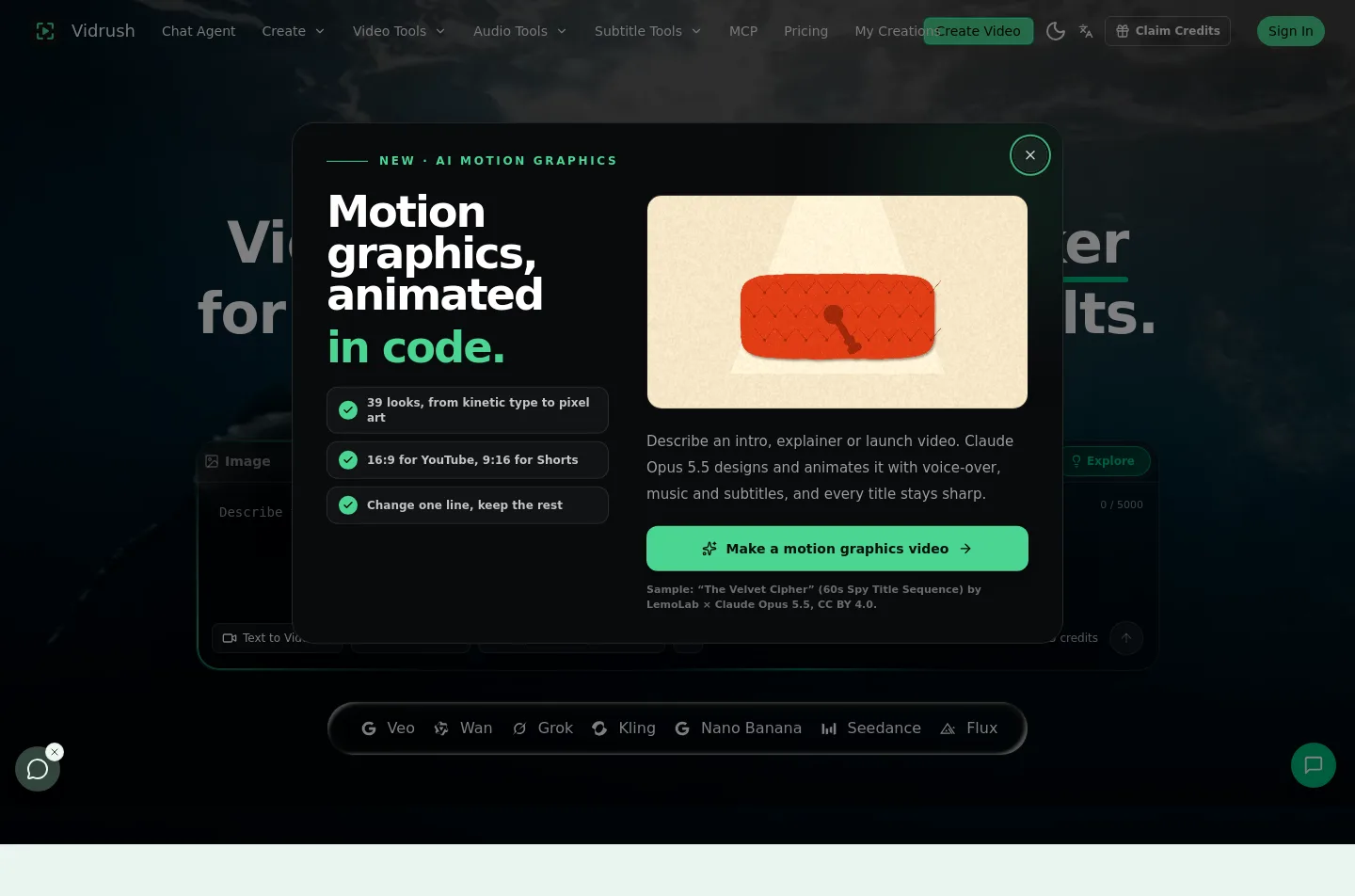 vidrush-ai.com — Hero