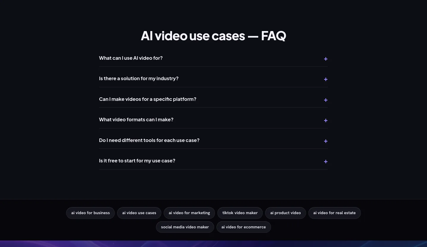 vivideo.ai FAQ section