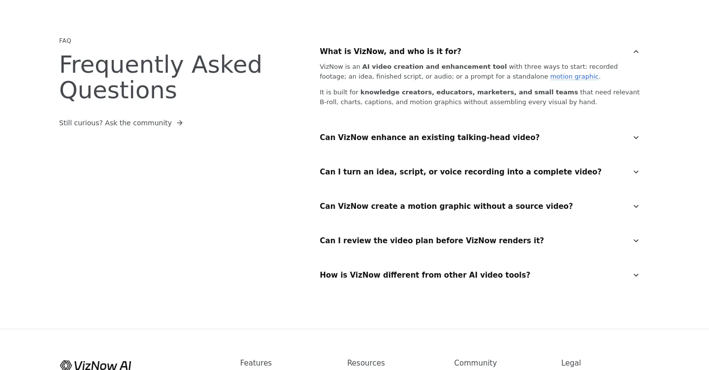 viznow.ai — FAQ