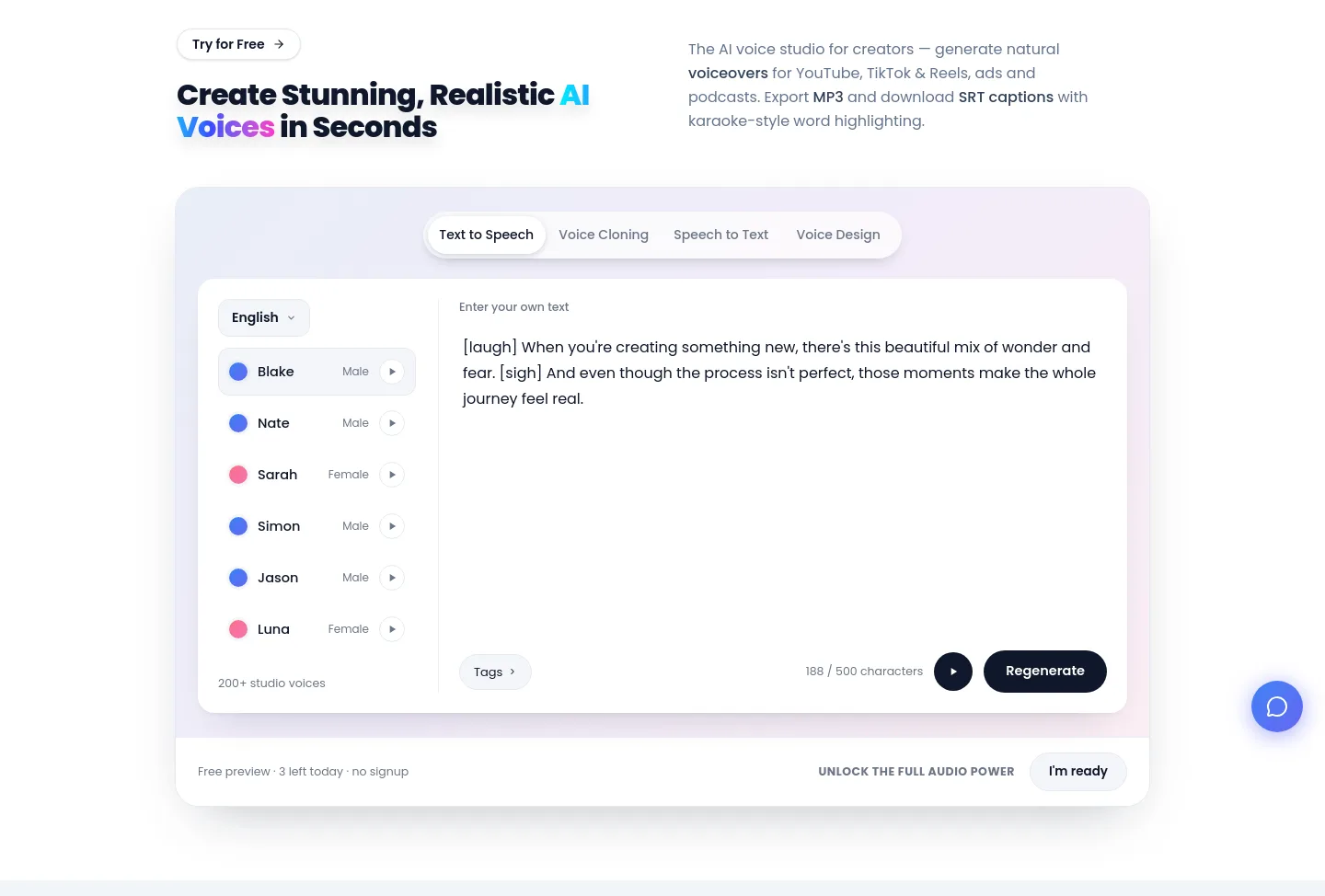 vocallab.ai — Hero