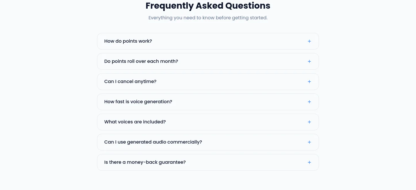 vocallab.ai FAQ section